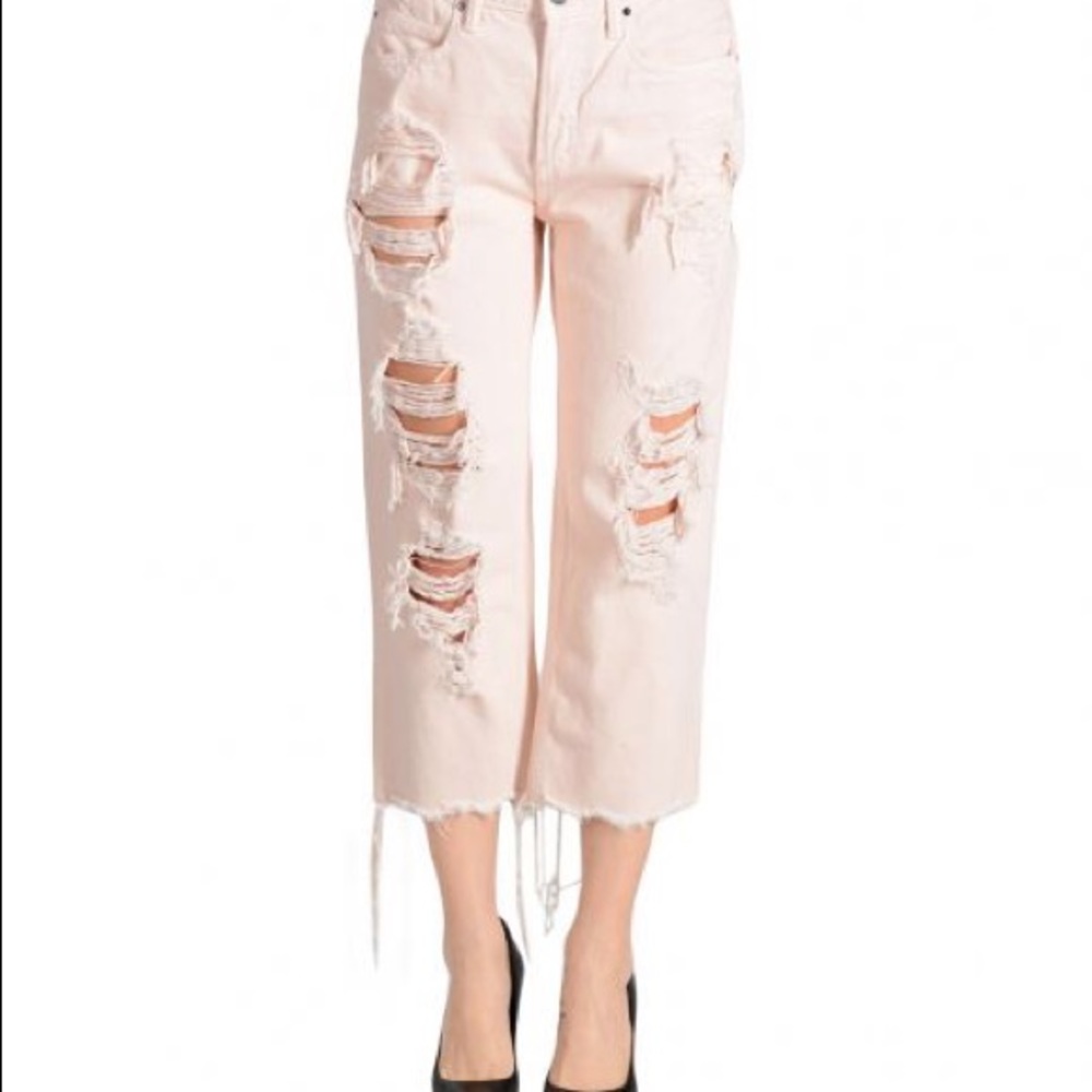 Alexander Wang 24 baby pink Rival denim NWT